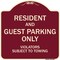 Signmission Designer Series-Resident And Guest Parking Only Violators Subject To Towing, 18" x 18", BU-1818-9898 A-DES-BU-1818-9898 - alternate 1